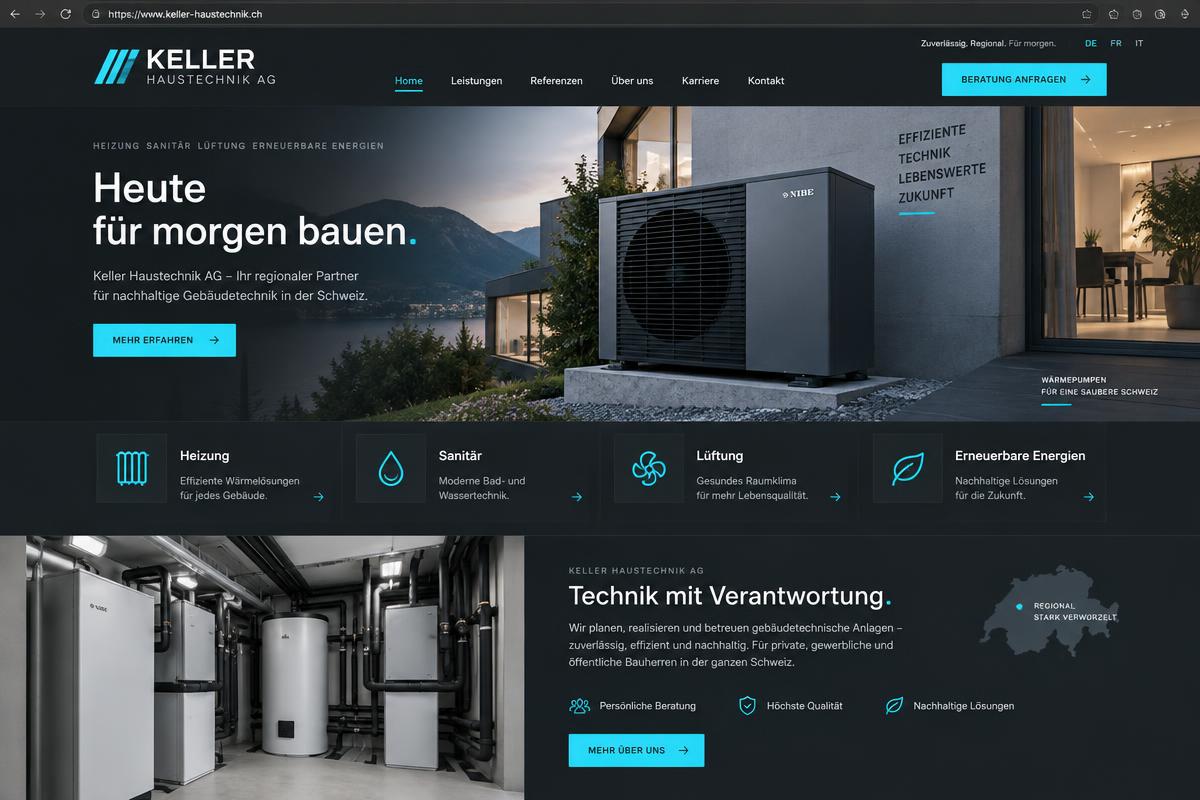 Beispiel Haustechnik-Website